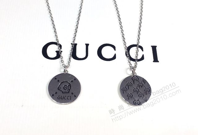 GUCCi飾品 時尚爆款 古馳s925純銀項鏈 Gucci骷髏頭圖案項鏈  zgbq1055